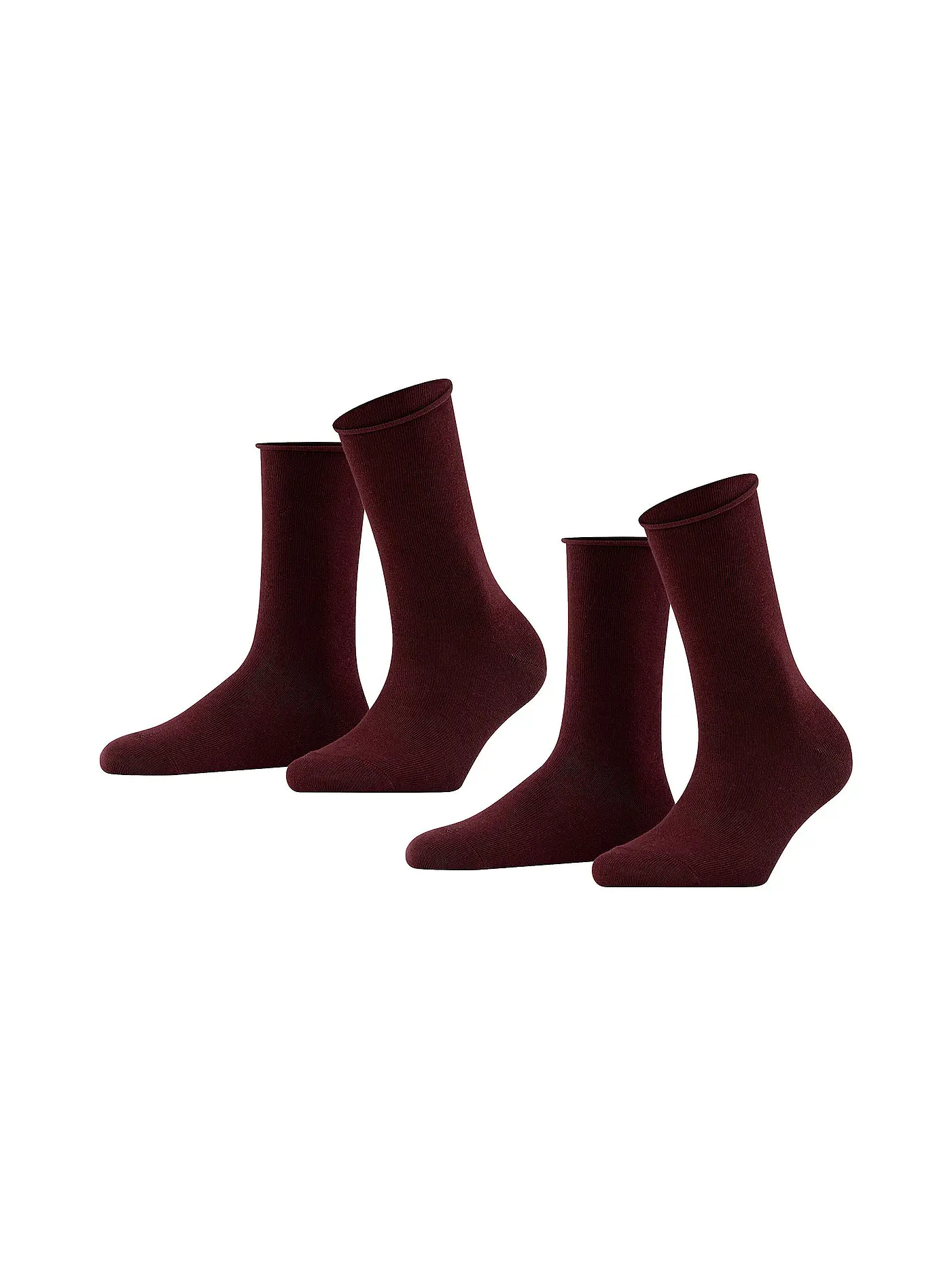 FALKE | Happy Socken 2er Pkg light grey mel. | dunkelrot